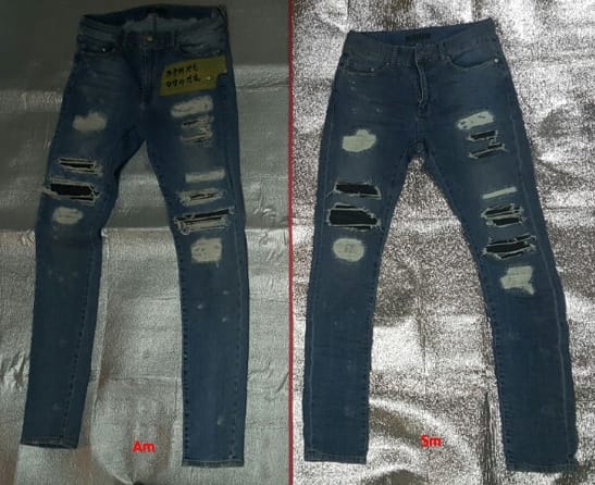 fake mike amiri jeans